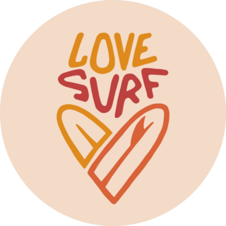Love Surfing Heart Sticker