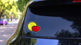 Love Tennis Heart Logo Sticker on a Rear Car Window (New) example