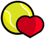 Love Tennis Heart Logo Sticker