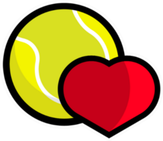 Love Tennis Heart Logo Sticker
