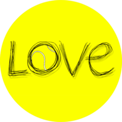 Love Tennis Symbol Sticker