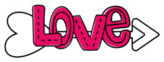 Love Text Art And Arrow Sticker