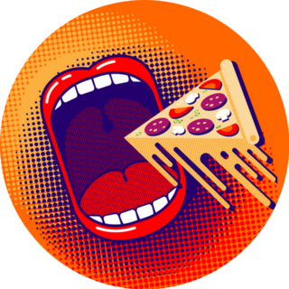 Love To Eat Pizza! Stretchy Melted Cheese Sticker