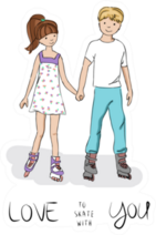 love To Skate With You Rollerblading Sticker