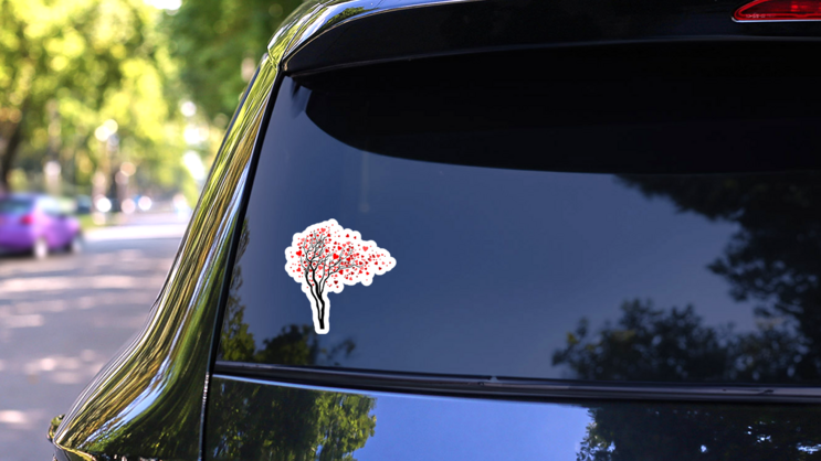 Love Tree With Heart Leaves Sticker on a Rear Car Window (New) example