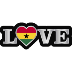 Love Typography Ghana Sticker