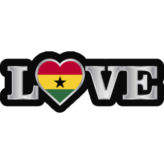 Love Typography Ghana Sticker