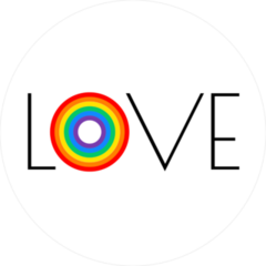 Love Typography With Pride Rainbow Sticker