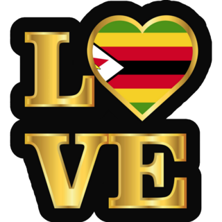 Love Typography Zimbabwe Flag Sticker