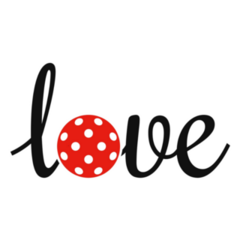 Love With A Pickleball Ball Sticker