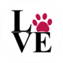 Love With Paw Print Sticker