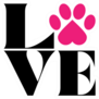 Love With Pet Paw Print Sticker