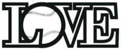 Love Word Baseball Lettering Sticker