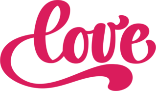 Love Word Design Sticker