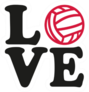 Love Word With Water Polo Ball Sticker
