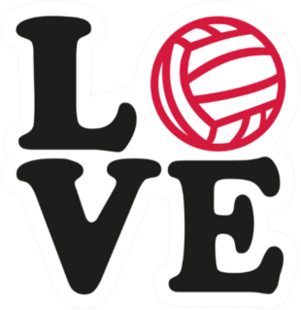Love Word With Water Polo Ball Sticker