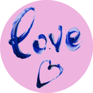 Love Written In Blue Nail Polish Sticker