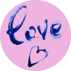 Love Written In Blue Nail Polish Sticker