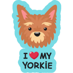 Love Yorkie Teal Sticker