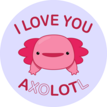 Love You Axolotl Sticker