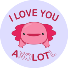 Love You Axolotl Sticker