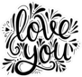 Love You Calligraphy Sticker