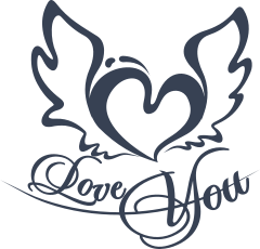 Love You Heart With Wings Sticker