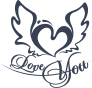 Love You Heart With Wings Sticker
