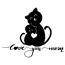 Love You Mom Cute Cats Doodle Sticker