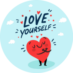 Love Yourself Funny Heart Sticker