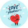 Love Yourself Funny Heart Sticker