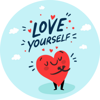Love Yourself Funny Heart Sticker