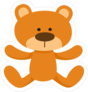 Lovely Brown Teddy Bear Toy Sticker