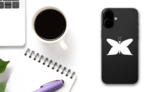 Lovely Butterfly With Tall Antennas Sticker on a Phone (New) example