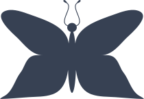 Lovely Butterfly With Tall Antennas Sticker