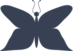 Lovely Butterfly With Tall Antennas Sticker