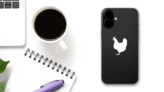 Lovely Chicken Sticker on a Phone (New) example