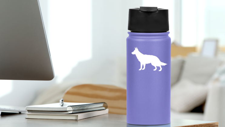 Lovely Dog Sticker on a Water Bottle (New) example