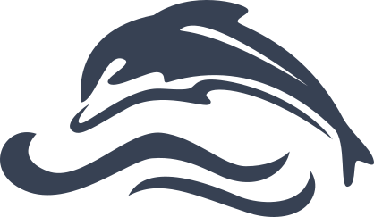 Lovely Dolphin Jumping Over Wave Sticker