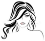 Lovely Female Face Beauty Hair Stylist Icon Sticker