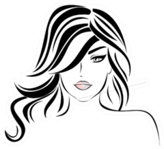 Lovely Female Face Beauty Hair Stylist Icon Sticker