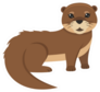 Lovely Otter Illustration Sticker