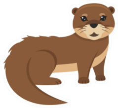Lovely Otter Illustration Sticker