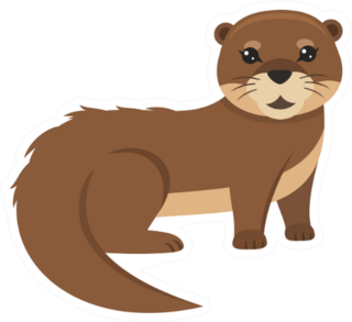 Lovely Otter Illustration Sticker
