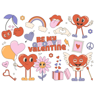 Lovey Valentines Day Sticker Sheet