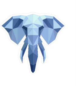 Low Poly Blue Elephant Sticker