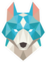 Low Poly Blue Wolf Sticker