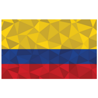 Low Poly Colombia Flag Illustration Sticker