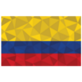 Low Poly Colombia Flag Illustration Sticker