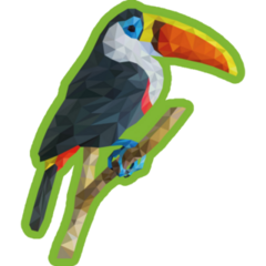 Low-Poly Colored Toucan Sticker